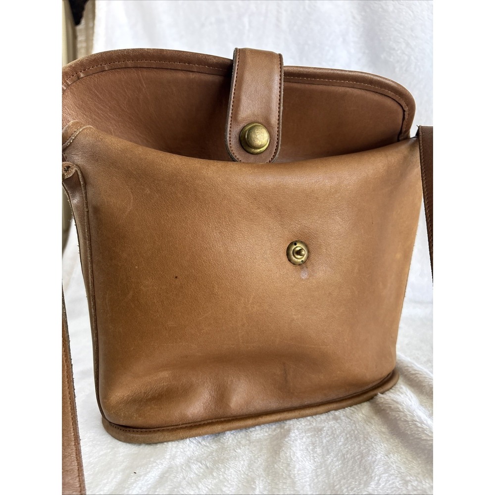 Vintage COACH Nottingham Binocular Crossbody Bag Tabac British Tan Leather USA - Picture 10 of 16